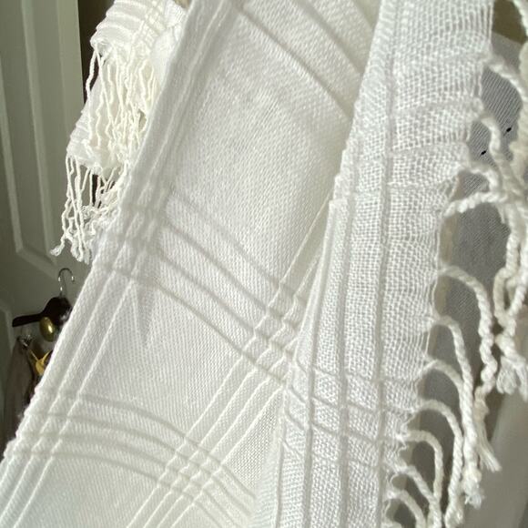 Christopher Banks Cream Scarf with fringe - Picture 7 of 9